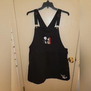 Nightmare Before Christmas Black Denim Overall Dress Plus Size 2X